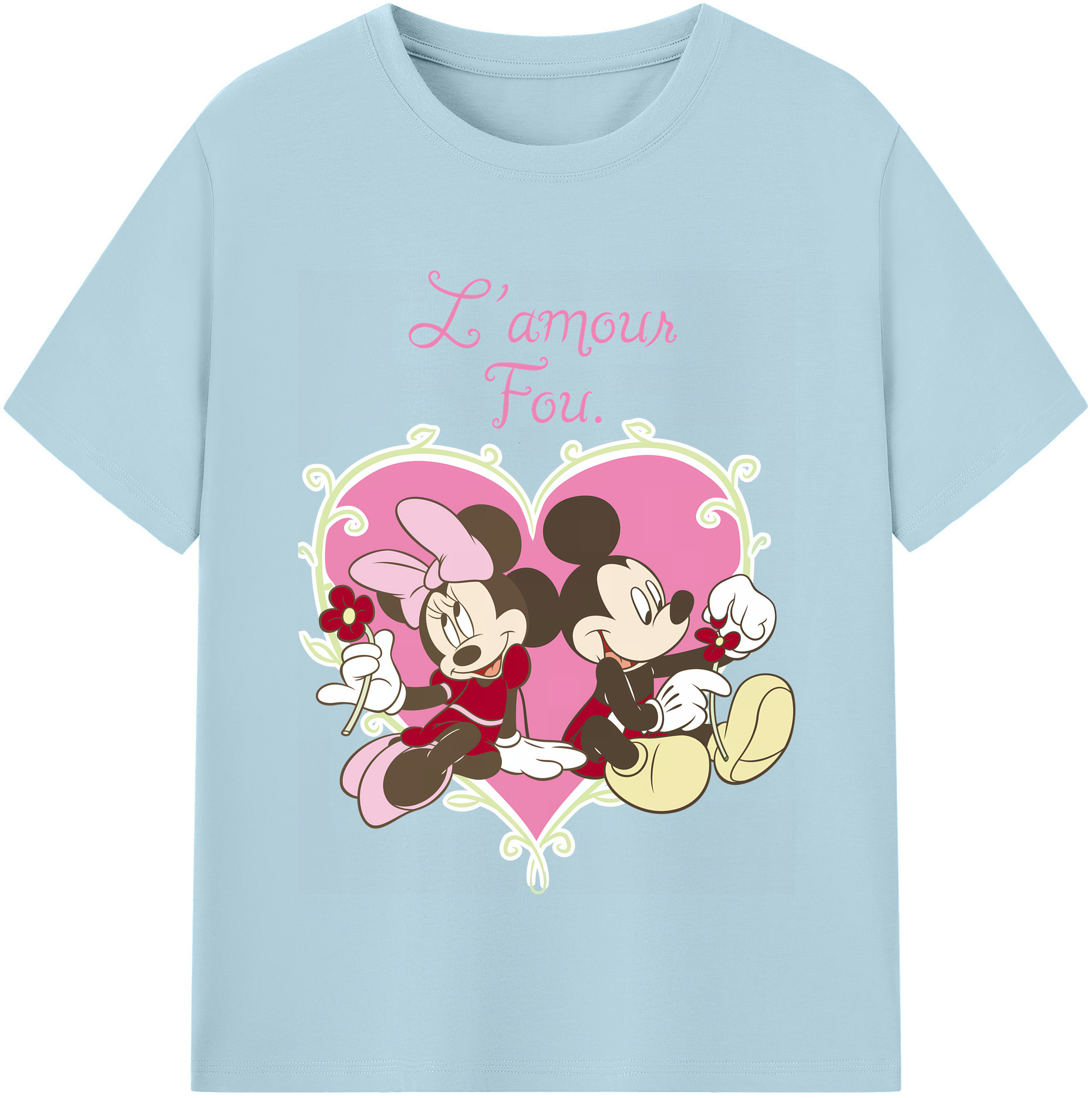 （画像用） ミッキーマウス Mickey Mouse 綿100％半袖Tシャツ（フロントプリント）